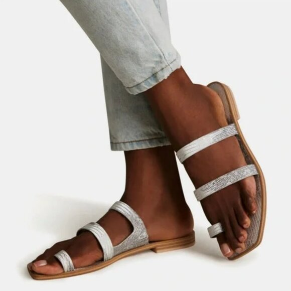 DOLCE VITA isala pewter sandals silver 9.5 - Picture 2 of 9